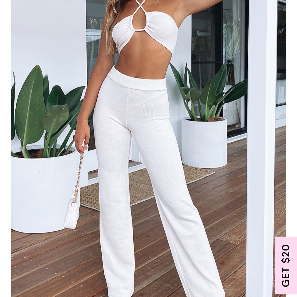 White Fox Unconditional Pants in cream